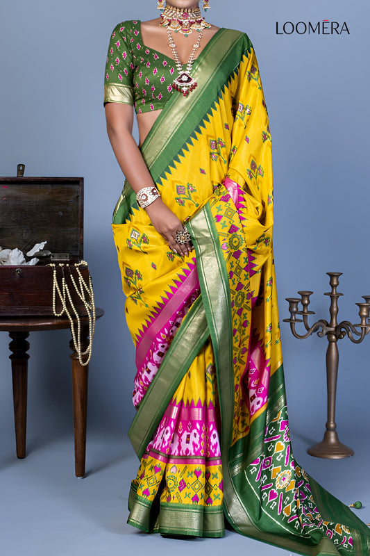 Marigold Yellow Patola Saree