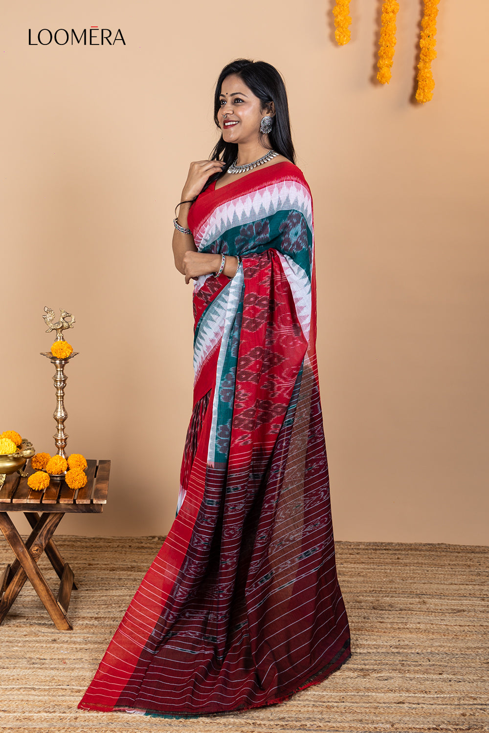 Multicolor Ikat Cotton Saree 