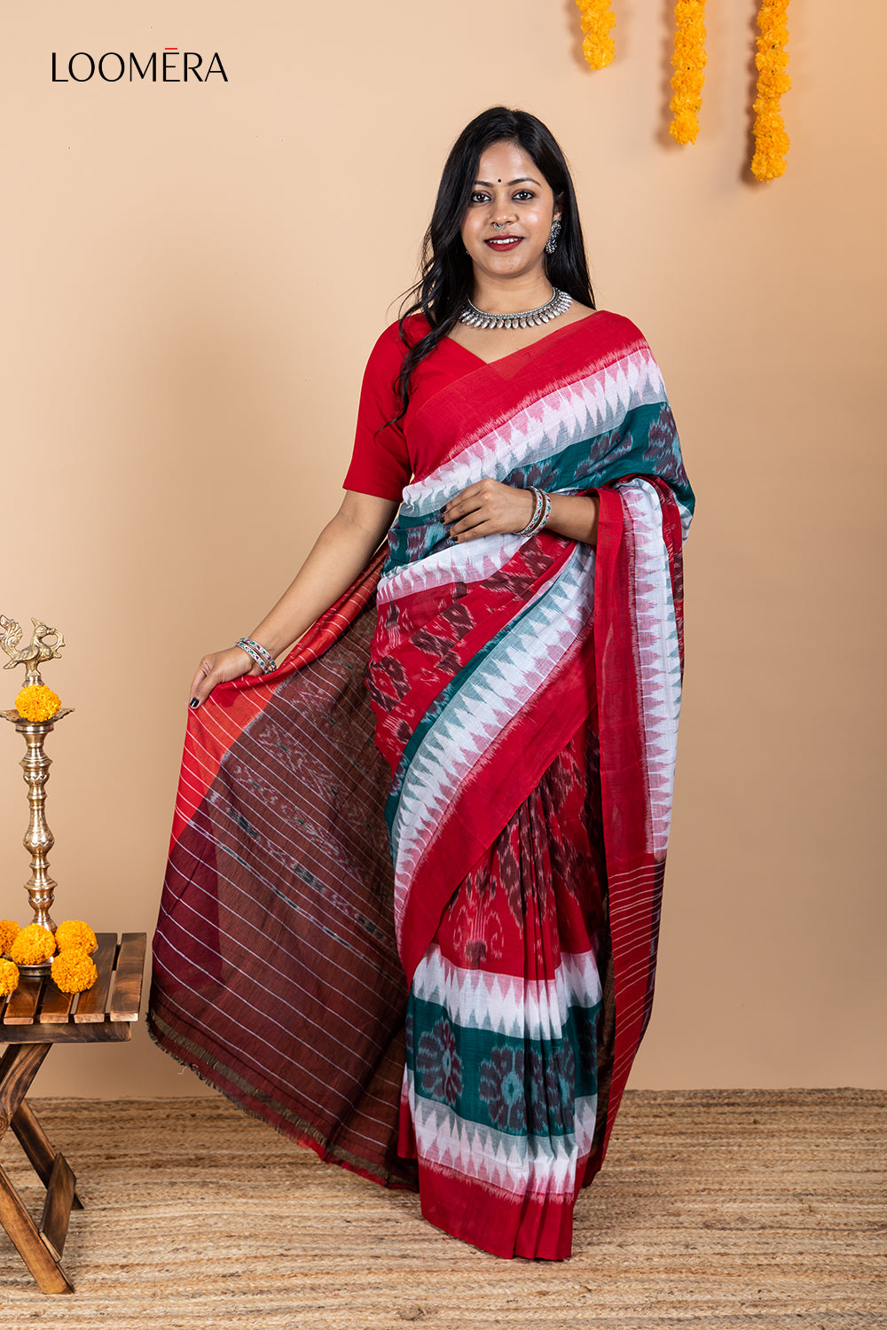 Multicolor Ikat Saree