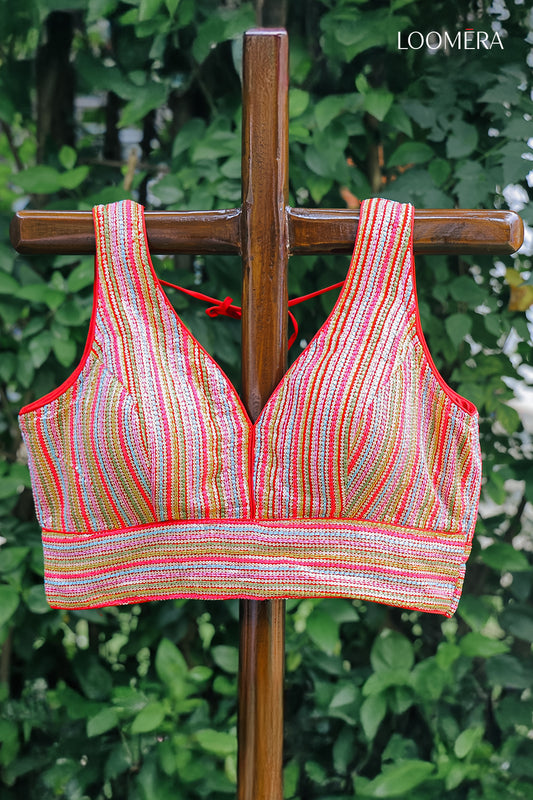 Multicolor Partywear Blouse
