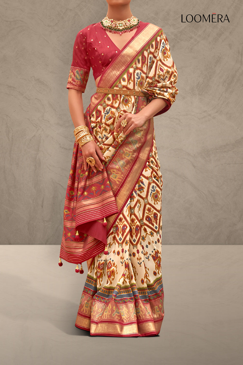 Multicolour Patola Print Saree