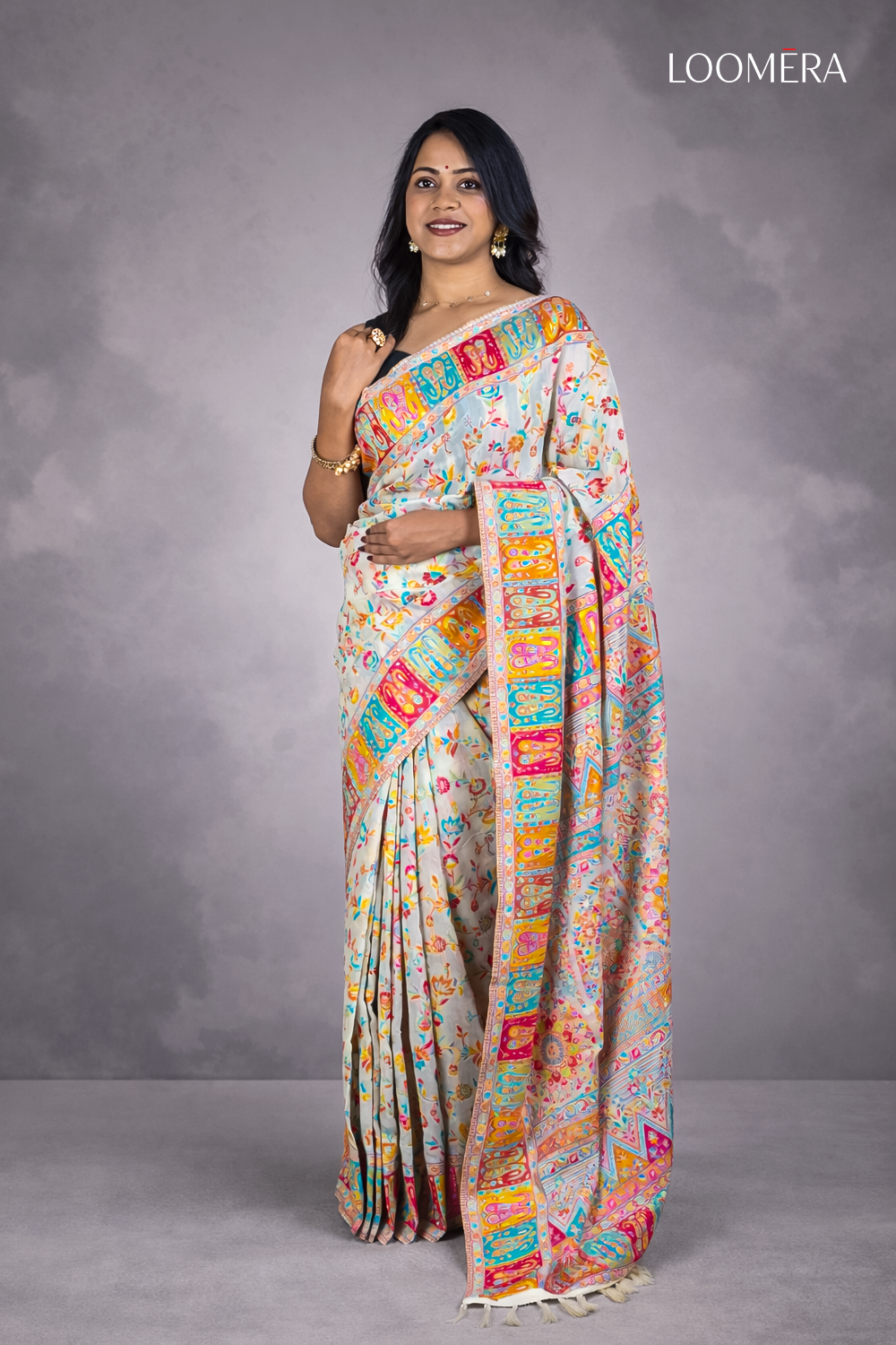 Multicolor Semi SIlk Saree