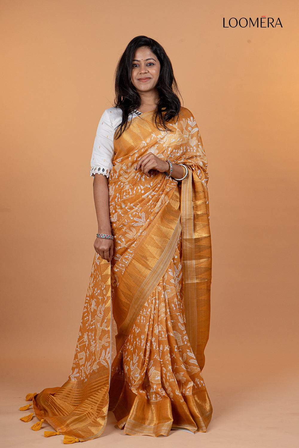 Mustard Yellow Cotton Saree 