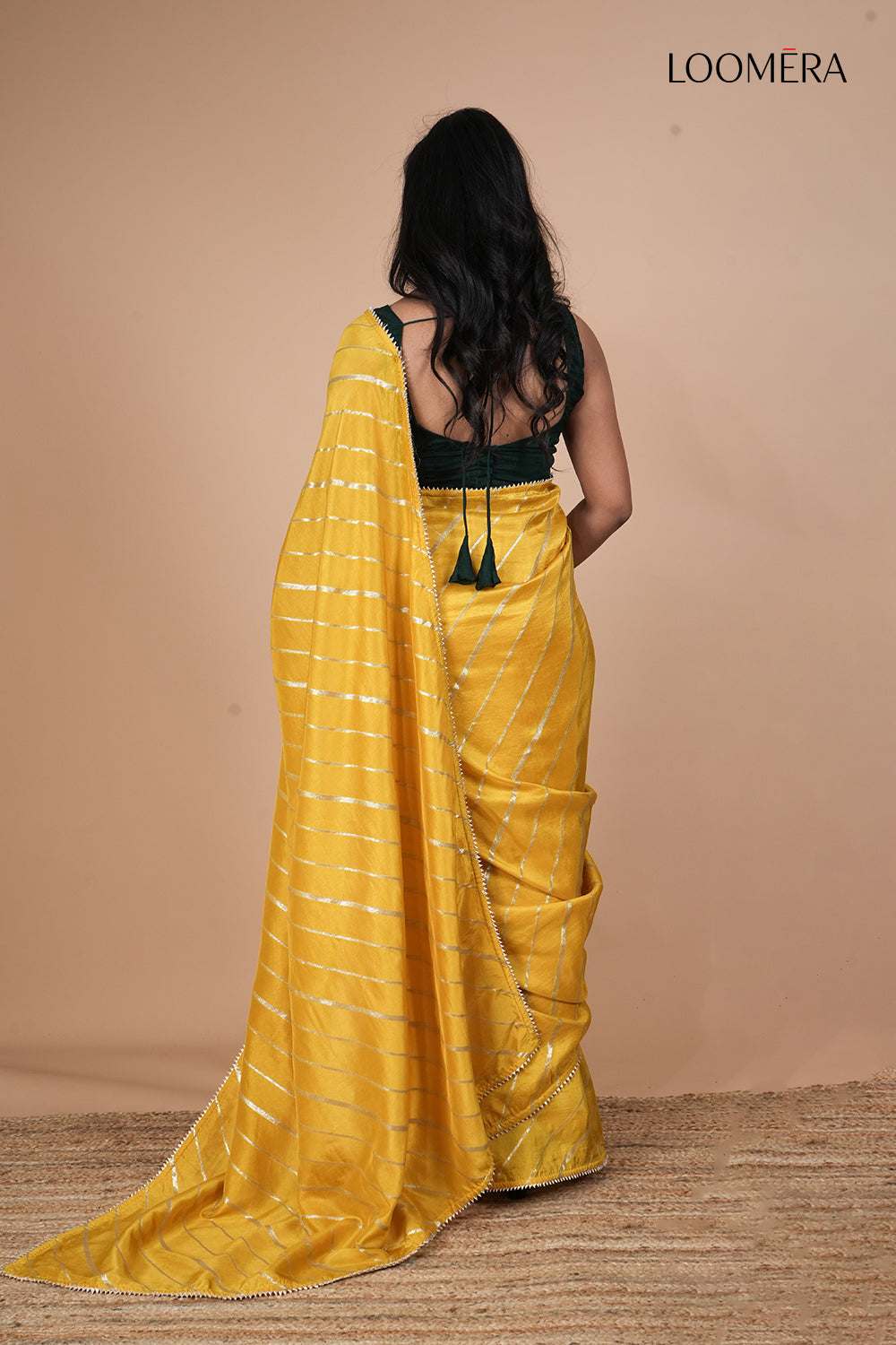 Mustard Yellow Dola Silk Saree