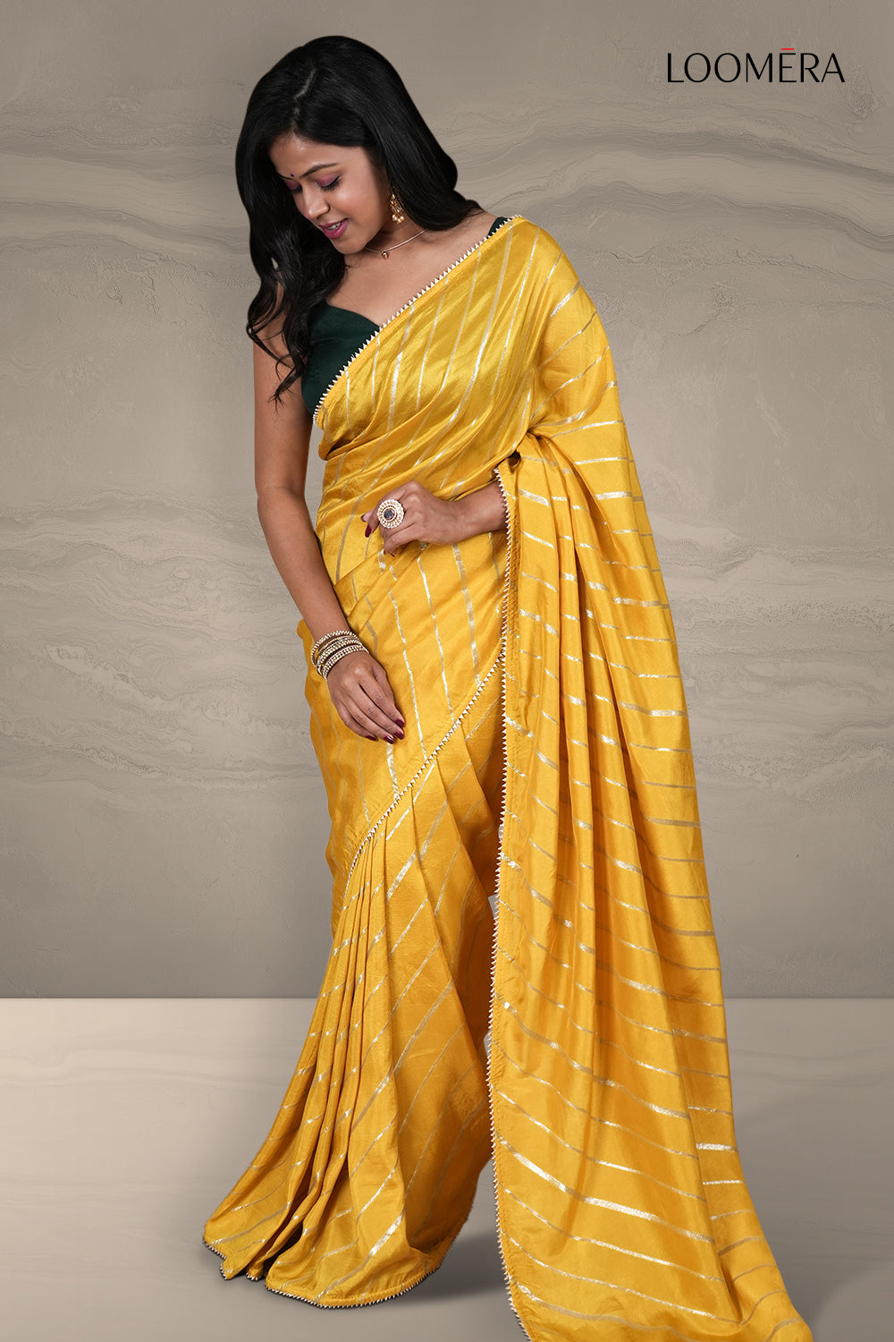 Mustard Yellow Saree with Zari Weave