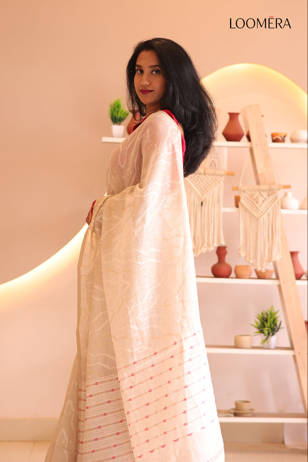 Off White Cotton Saree