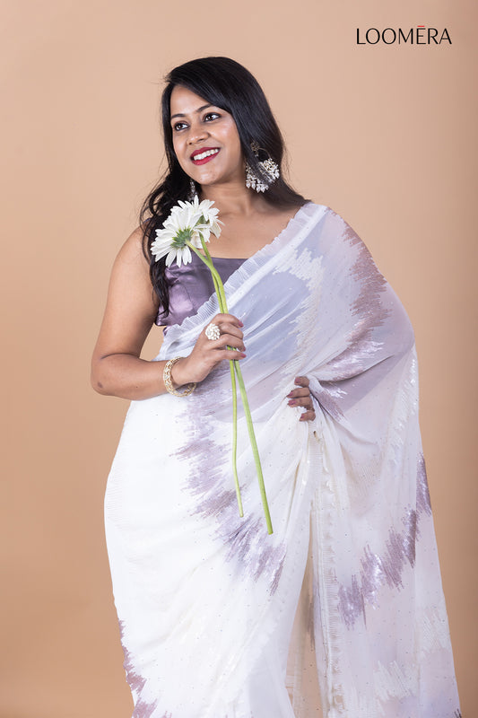 Off White Georgette Saree