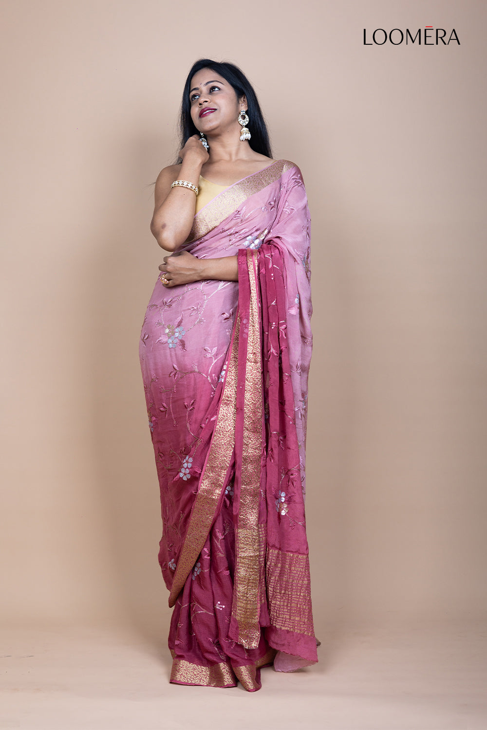 Ombre Sequin Saree