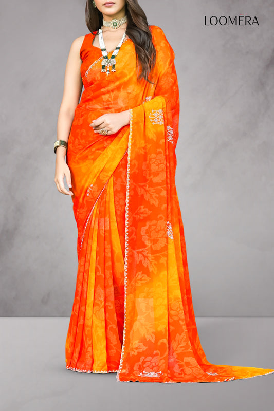 Orange Multi-Hue Saree