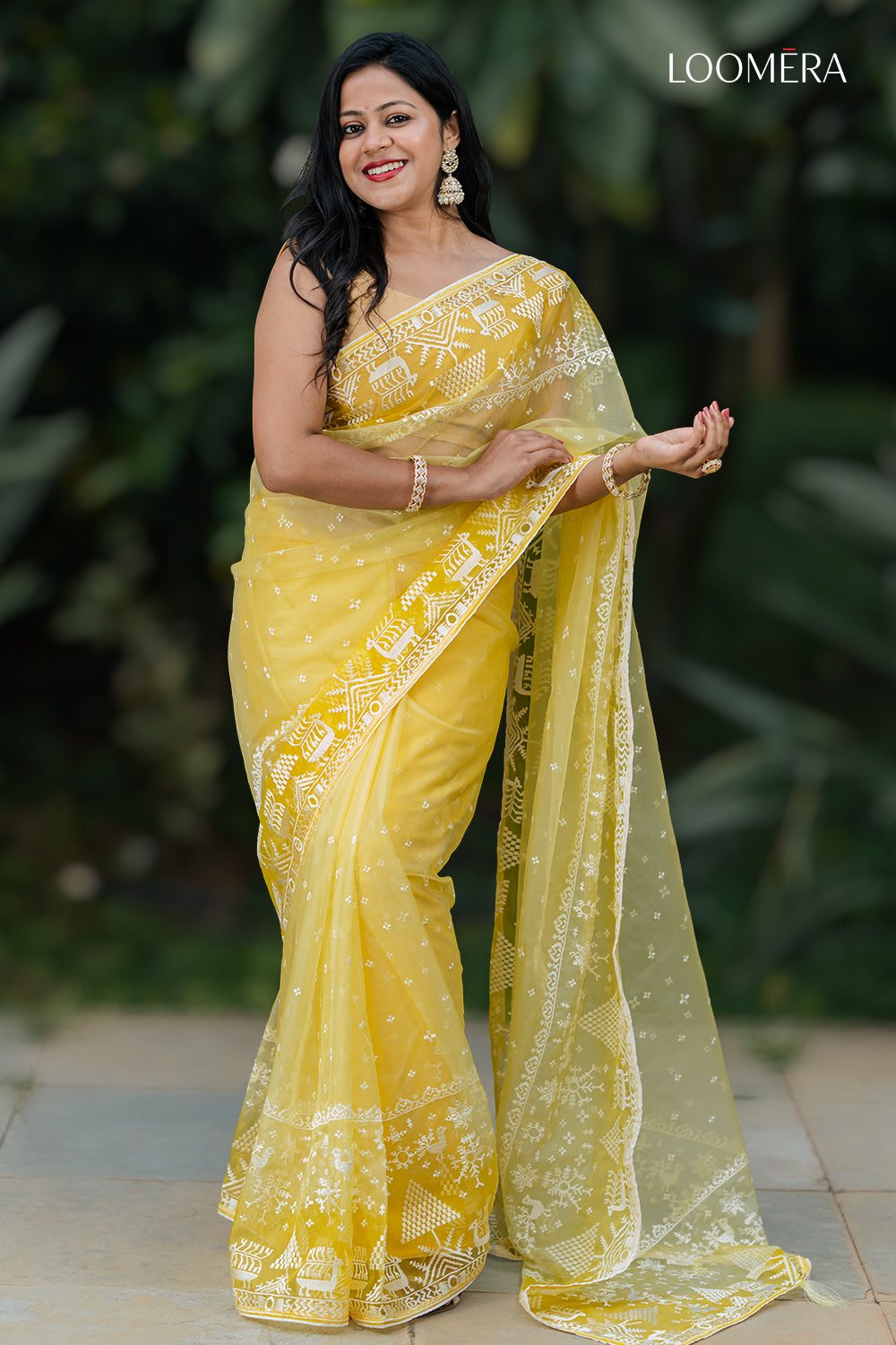 Organza Saree Light Yellow