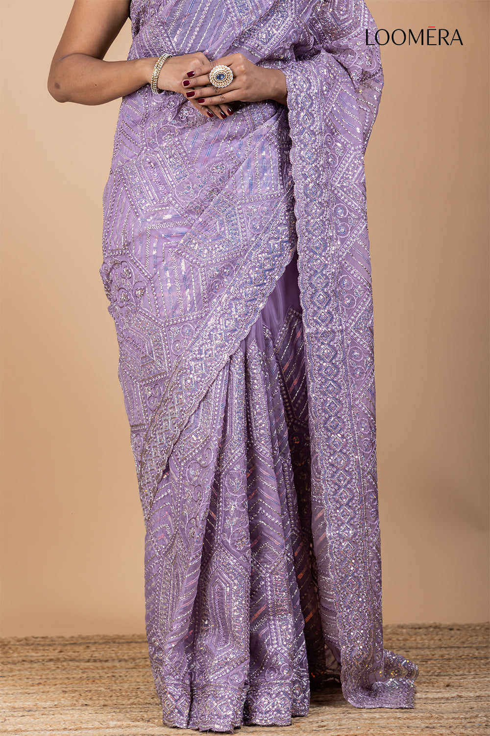 Organza Saree with Heavy Thread Work