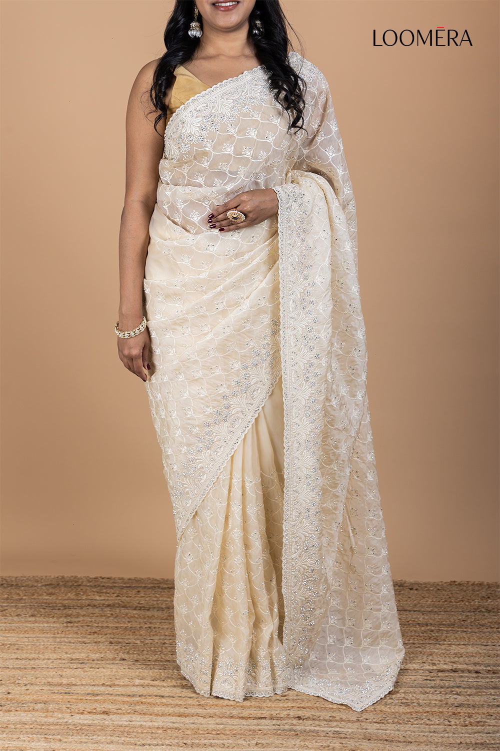 Organza Saree with Stone Embellishment