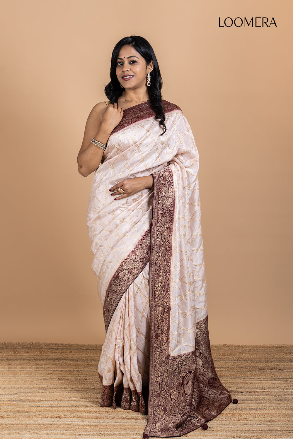 Pink Viscose Silk Saree