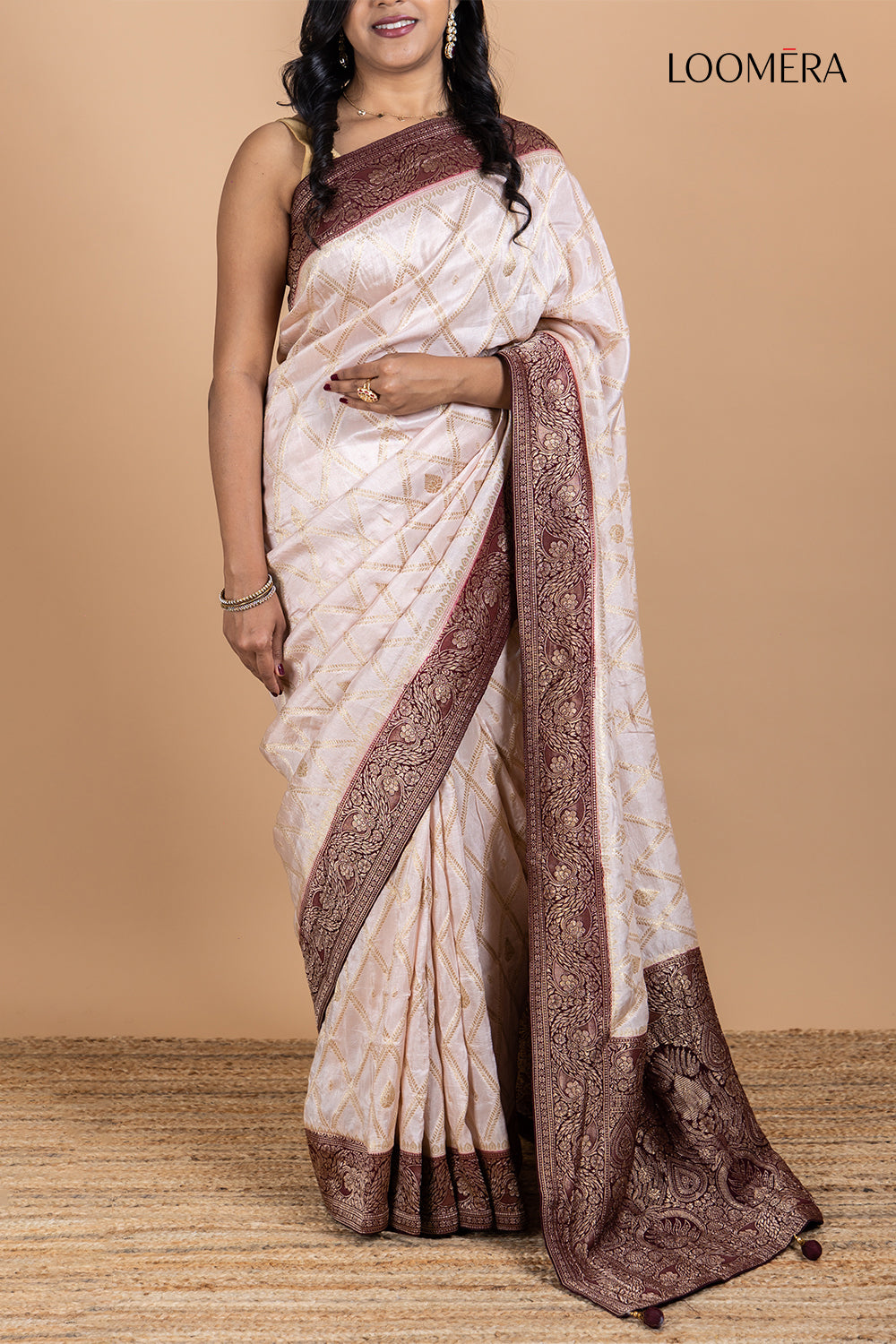 Powder Pink Silk Saree