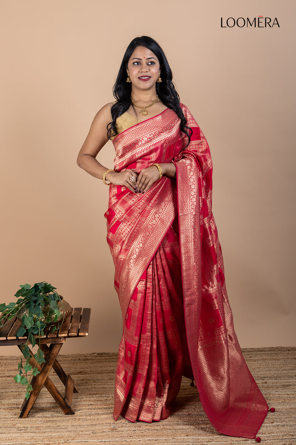 Rani Pink Silk Saree