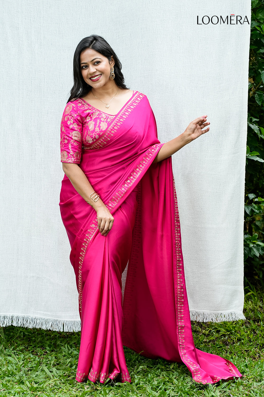 Rani Pink Soft Silk Saree