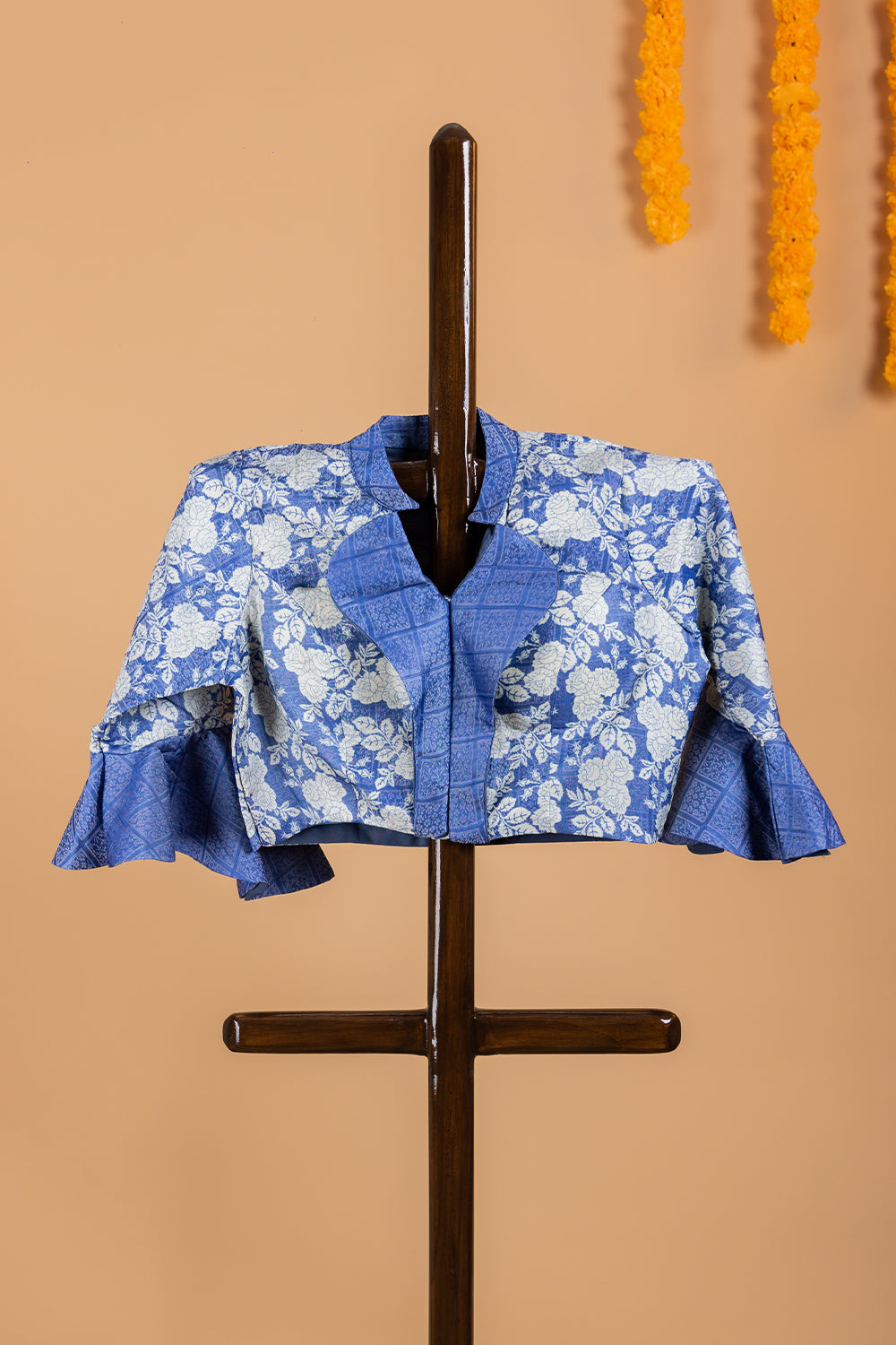 Readymade Blouse with Floral Scallop Border