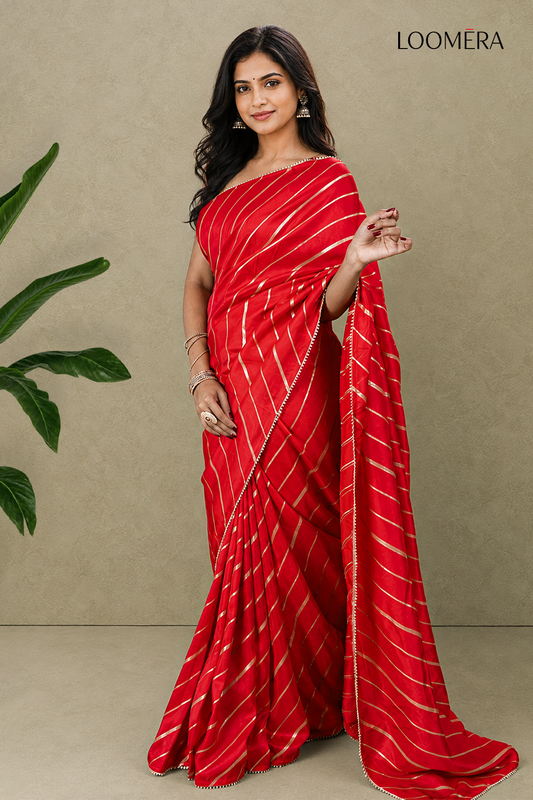 Red Dola Silk Saree