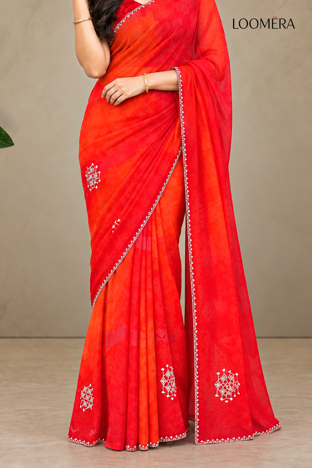Red Georgette Saree