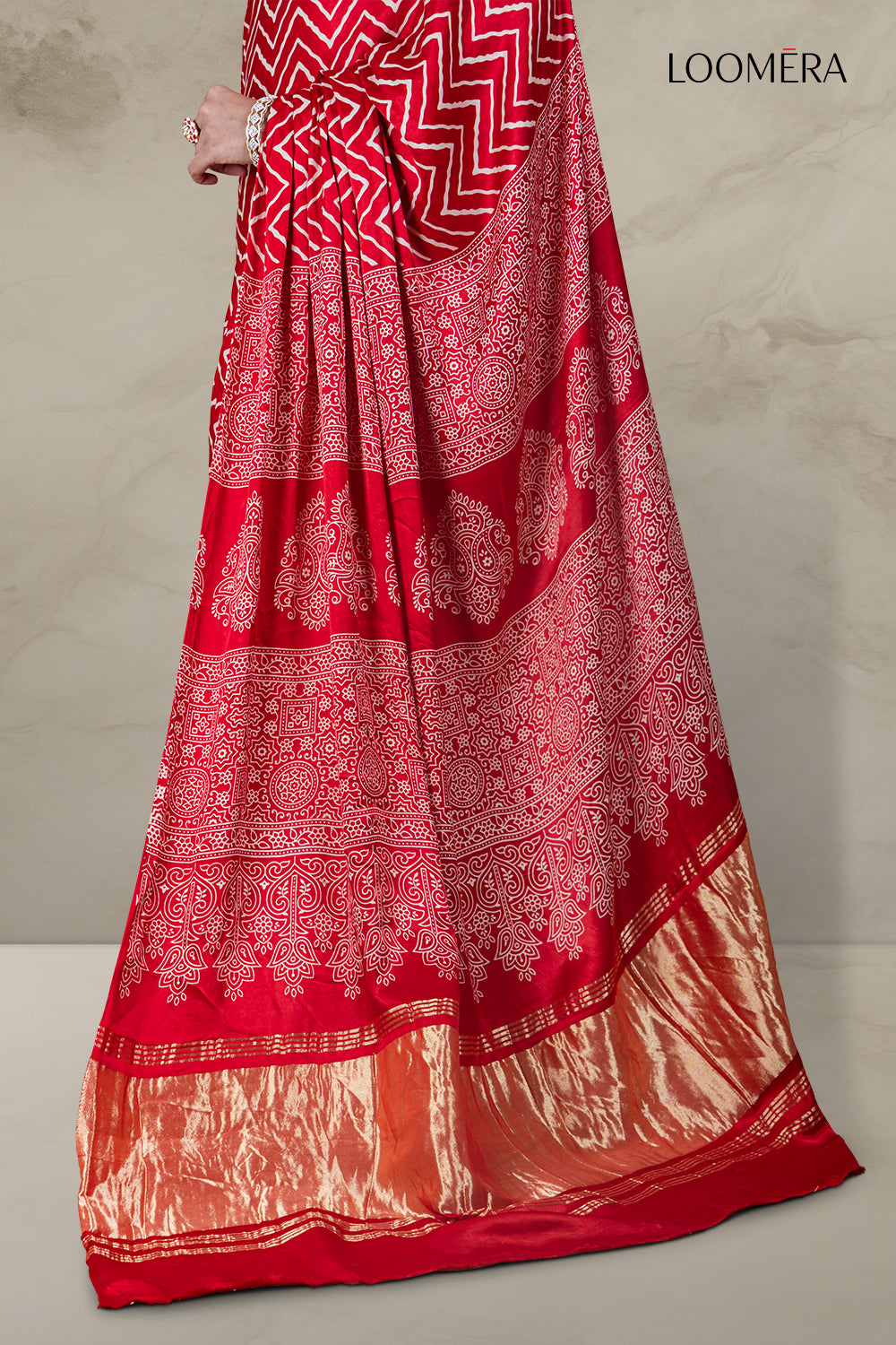 Red Modal Silk Saree