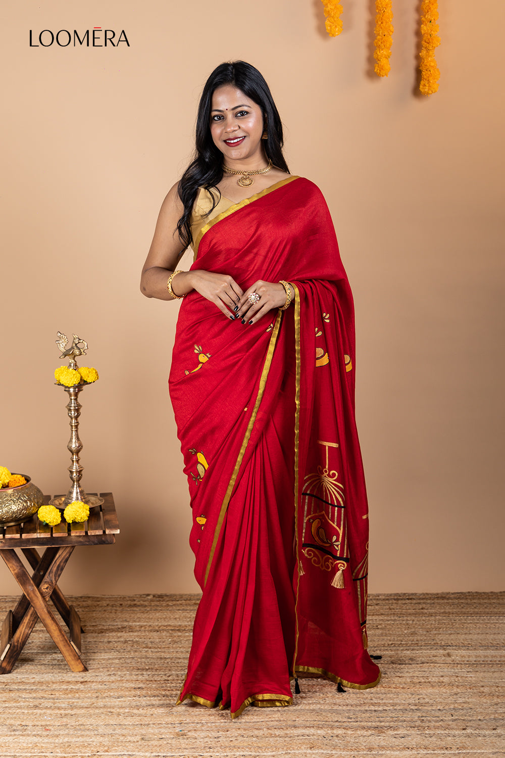 Red Semi Silk Saree