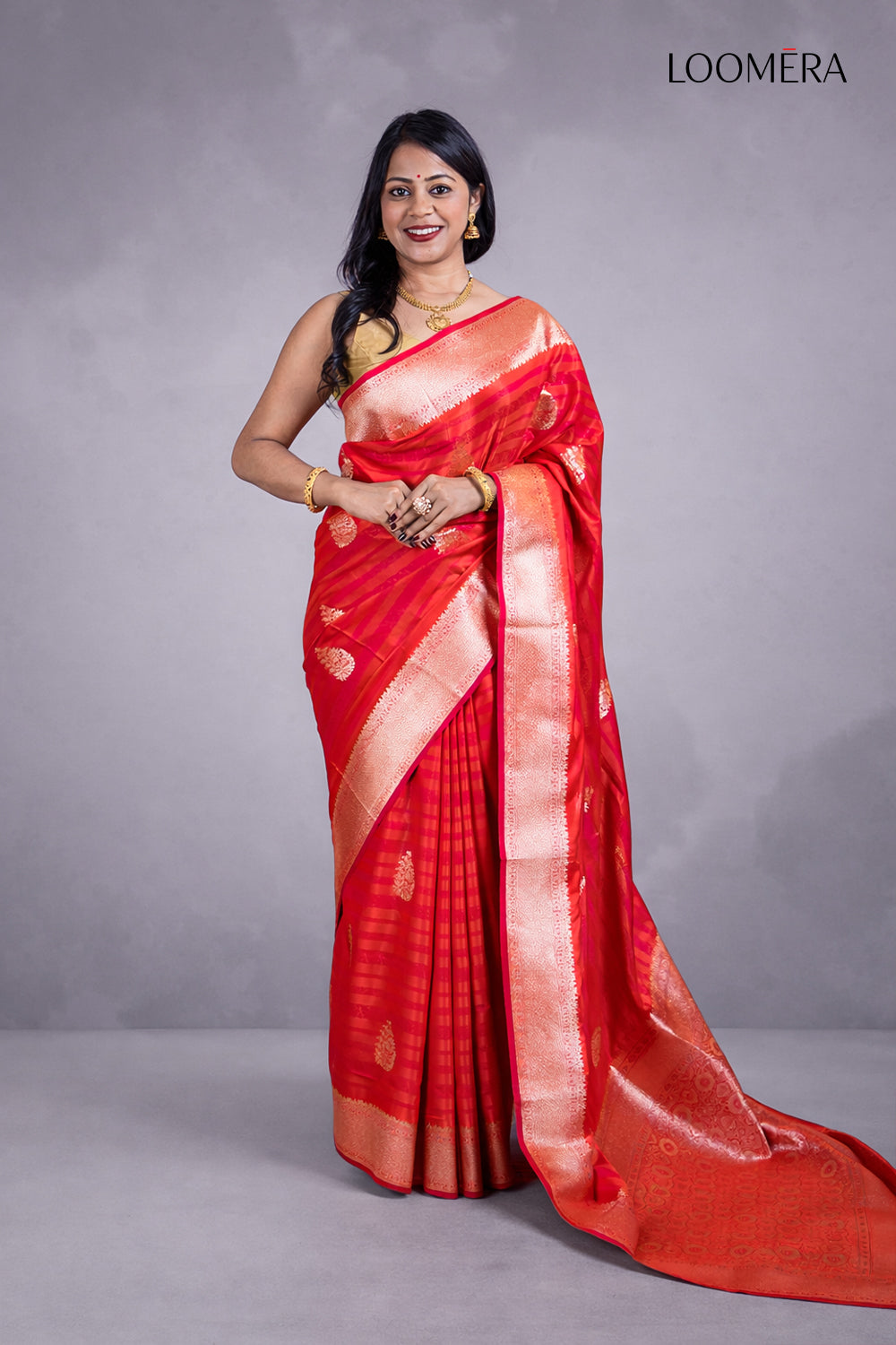Red Viscose Saree