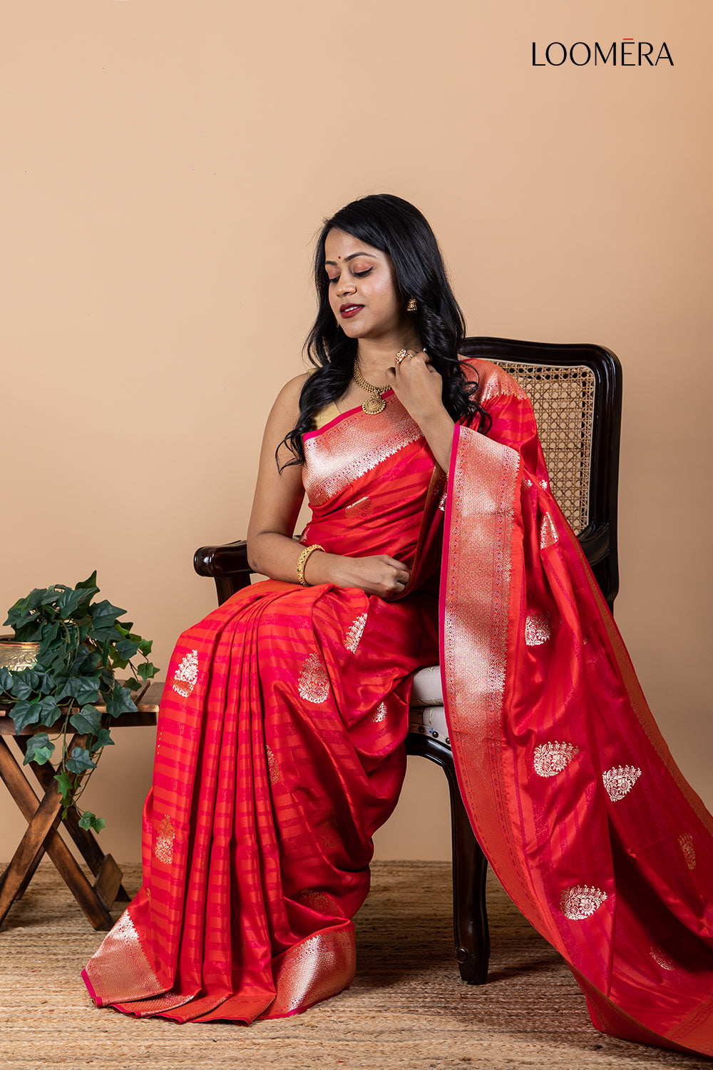 Red Viscose Silk Saree