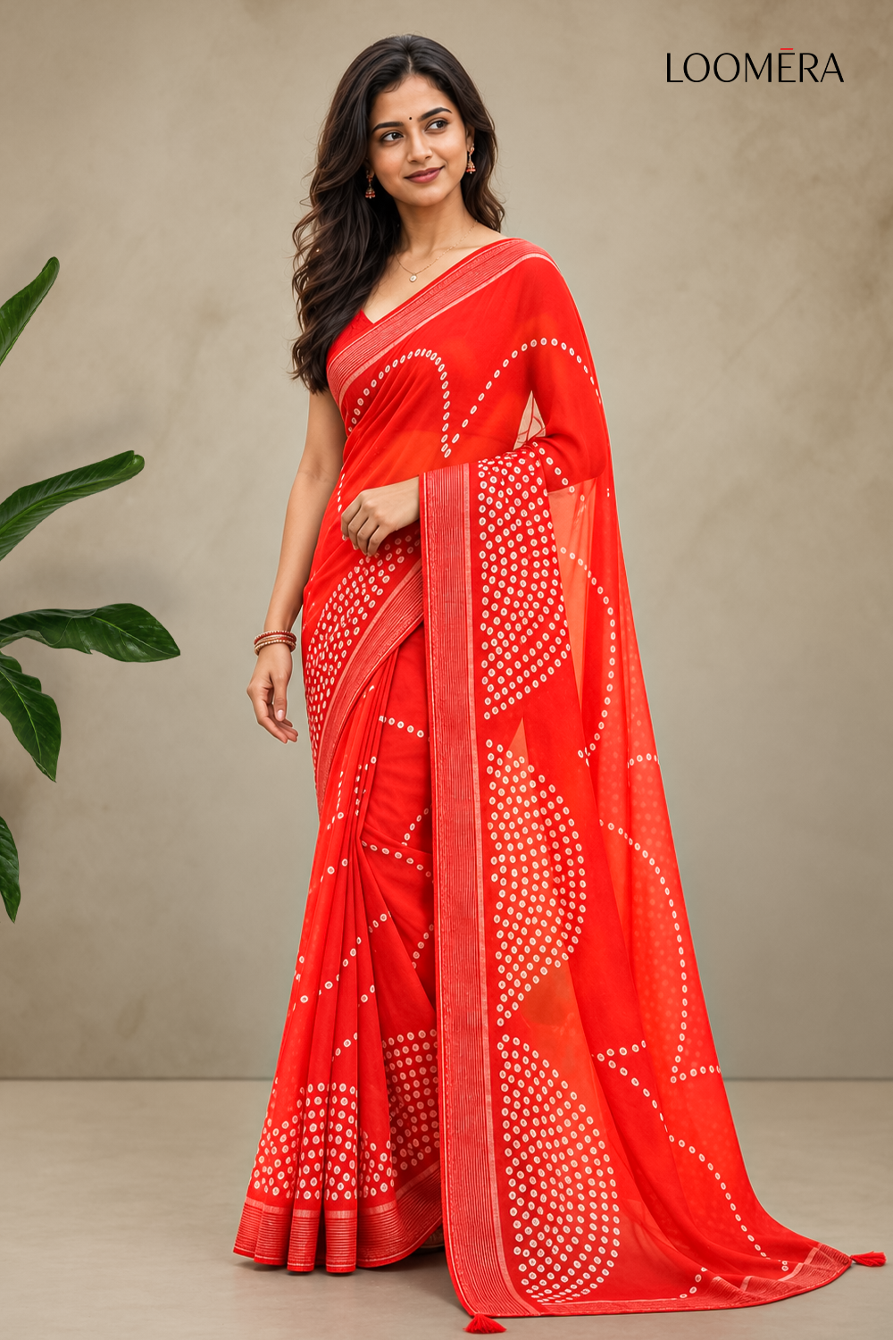 Scarlet Georgette Saree