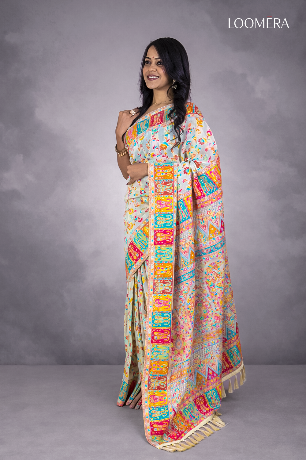 Semi SIlk Saree Multicolor