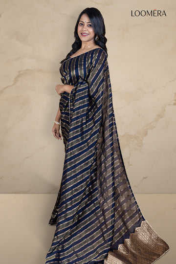 Semi Silk Saree Prussian Blue