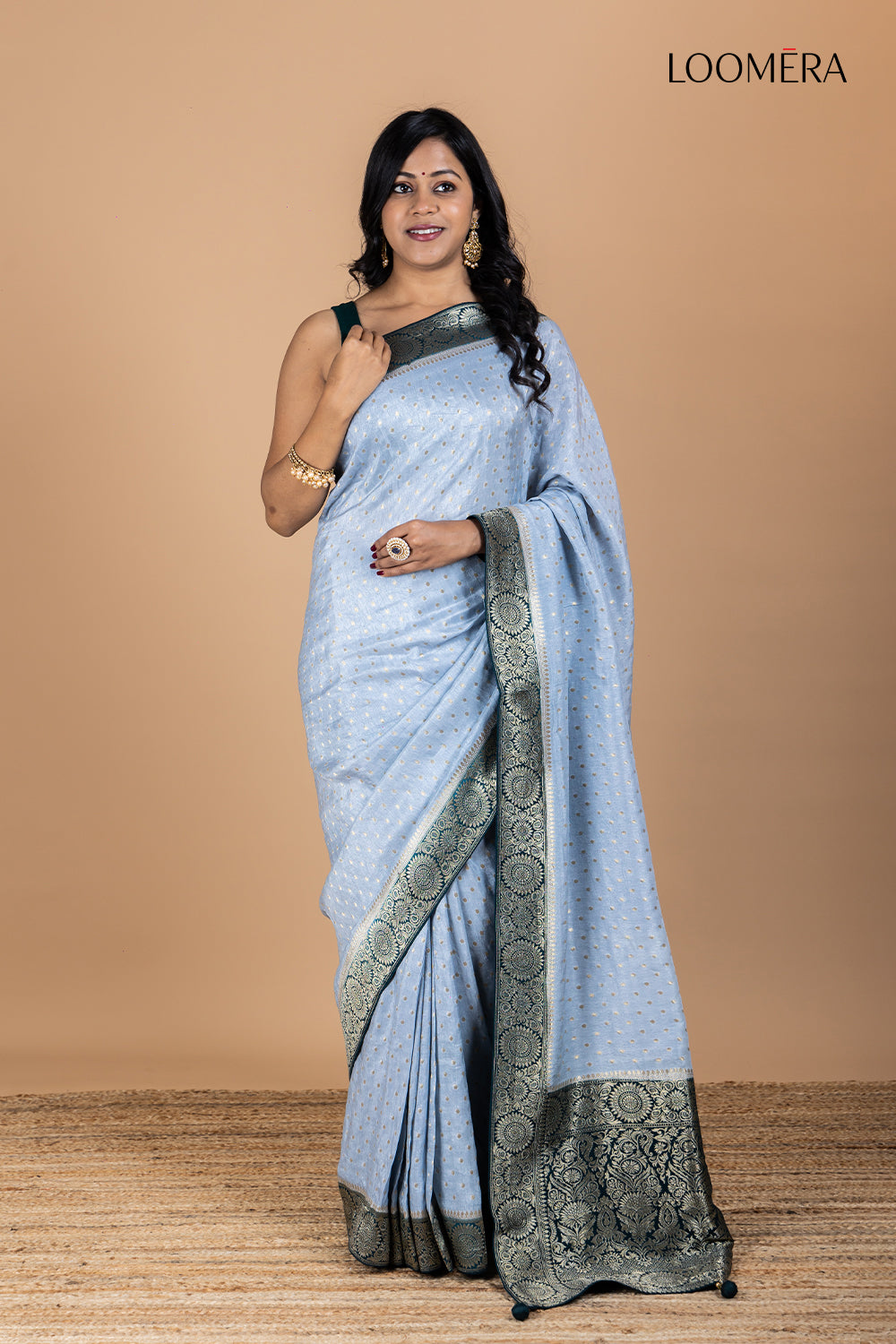 Sky Blue Viscose Silk Saree