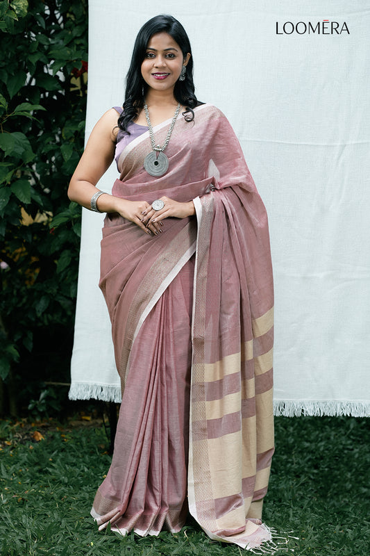 Taupe Pink Saree
