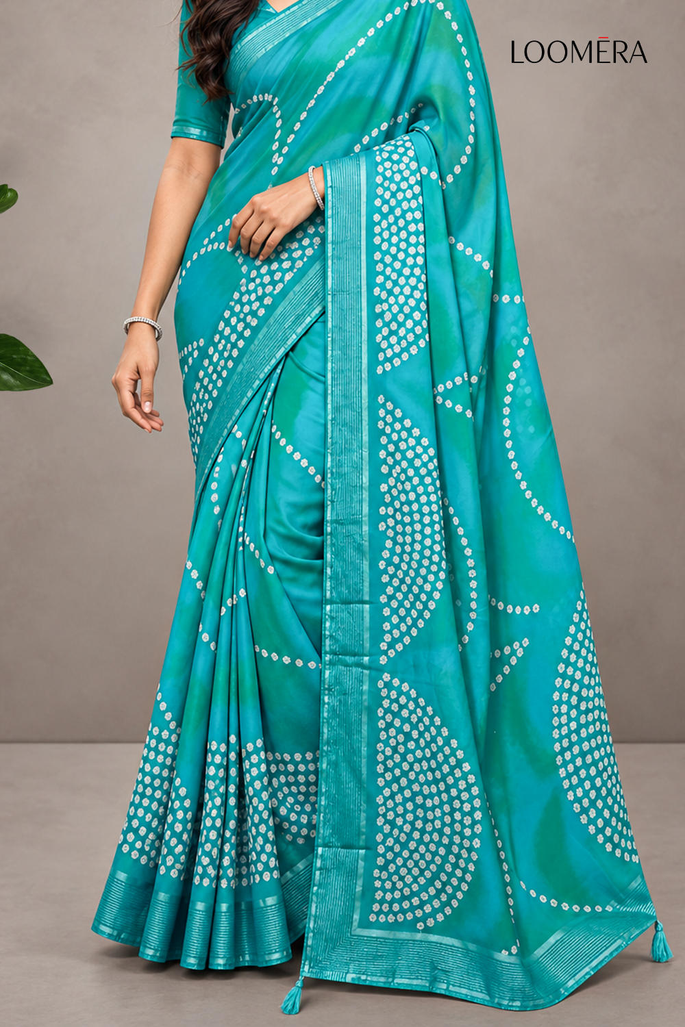 Teal Color Georgette Saree
