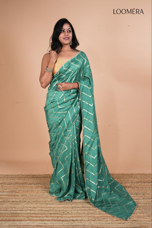 Teal Green Saree