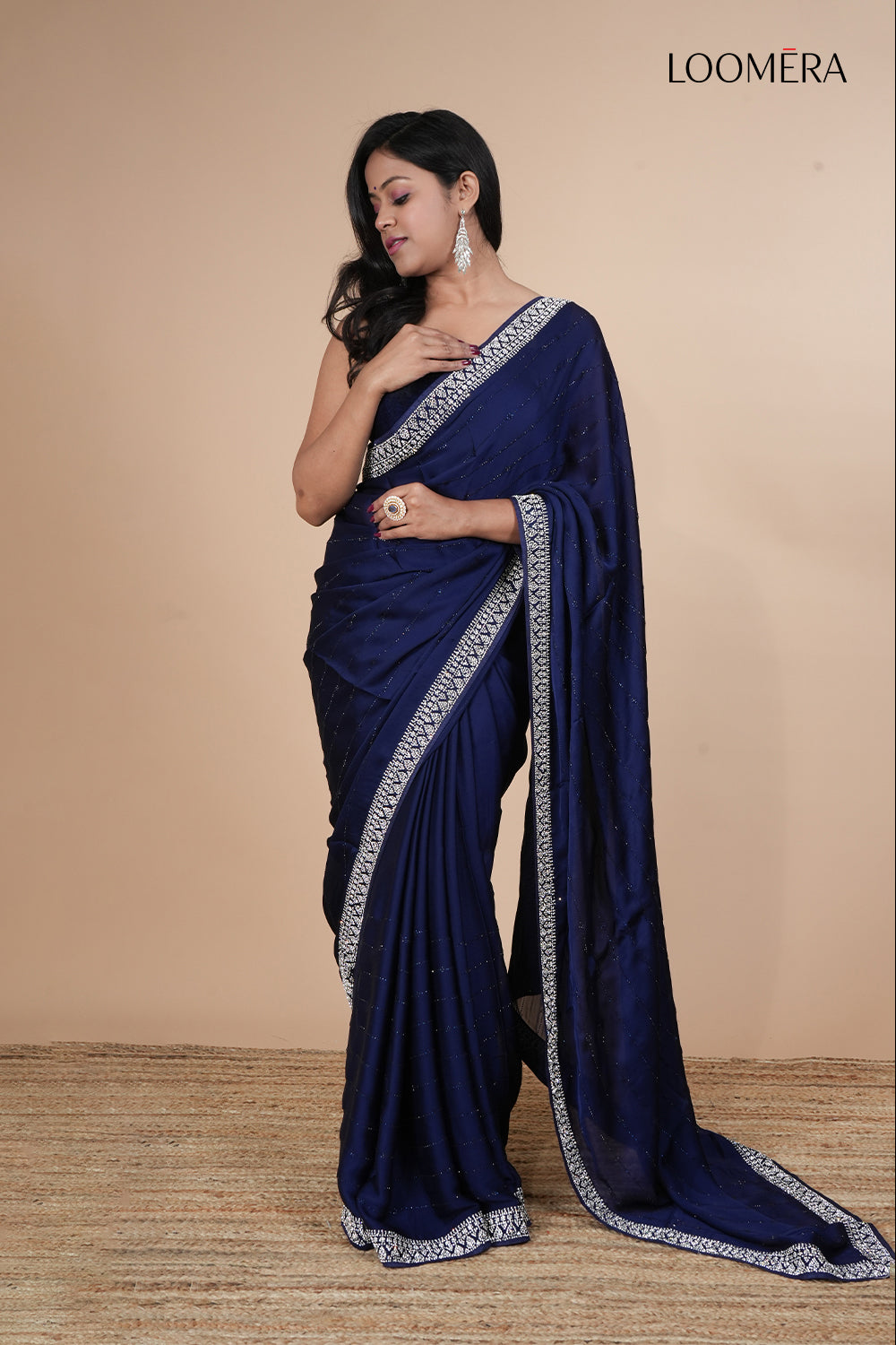 Viscose Saree with Embroidery Work