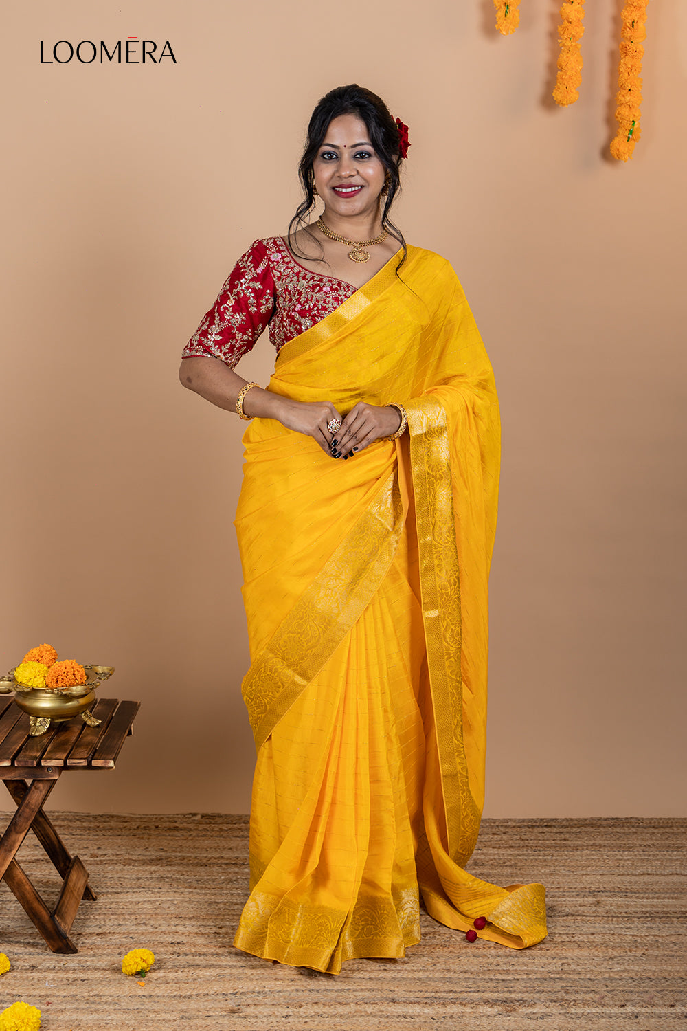 Viscose Silk Saree with Readymade Blouse