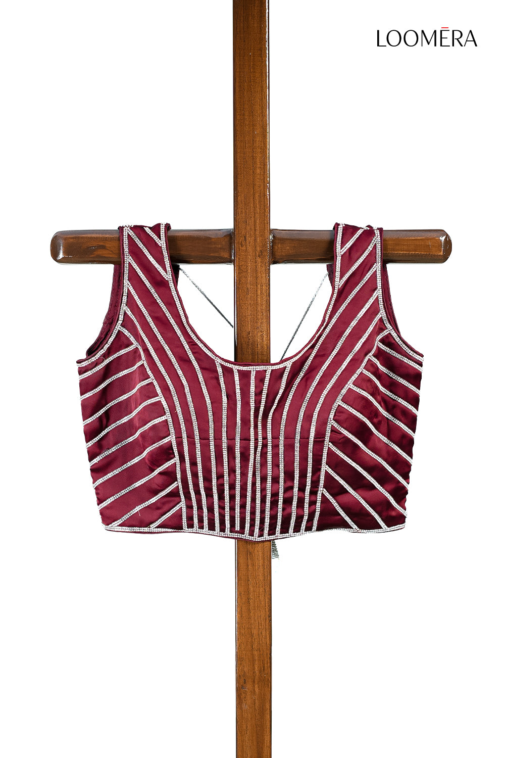 Wine Red Readymade Blouse
